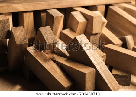 Blocks of wood background,The game is like a business that fails
