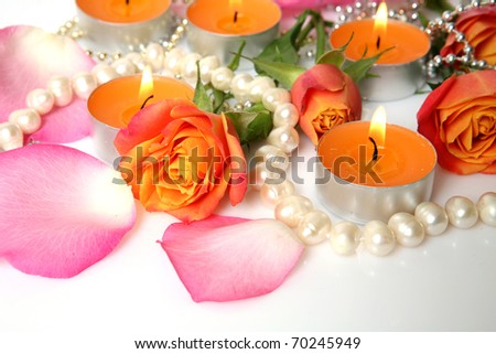 Fine roses and candles