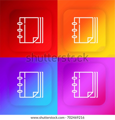 Notebook four color gradient app icon set