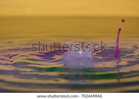 Colored water splash