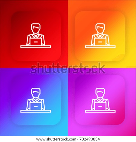 Office Worker four color gradient app icon set