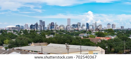 Panorama of New Orleans, LA from seventh street wharf