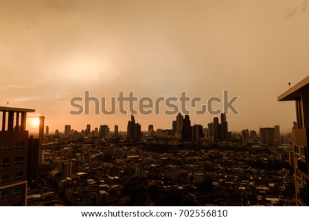 city view before sunset,Bangkok Thailand