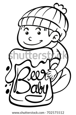 Poster design for beer baby illustration
