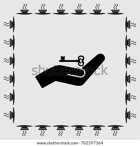 hands and key vector icon