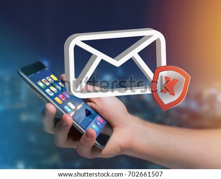 View of a Spam message Email symbol displayed on a futuristic interface - Message and internet concept