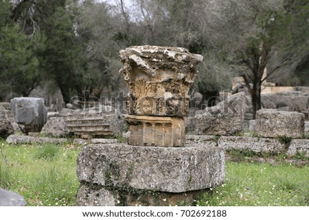 Column in ancient Olympia, Greece