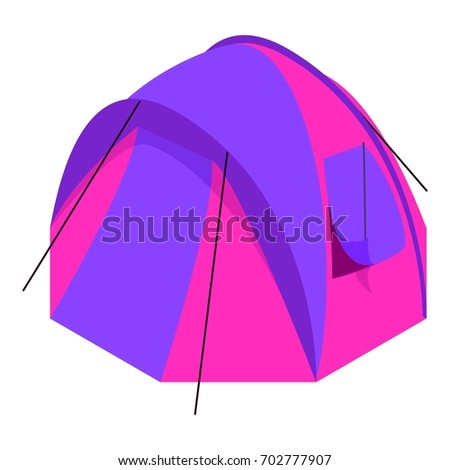 Purple tent icon. Isometric illustration of purple tent vector icon for web
