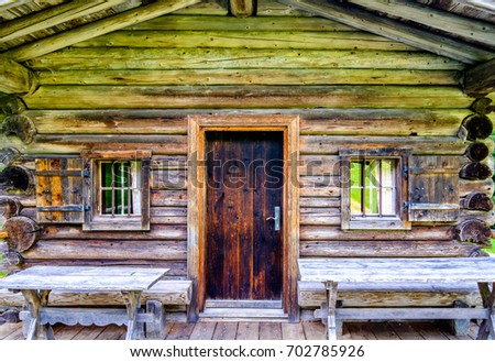 old log cabin at the european alps
