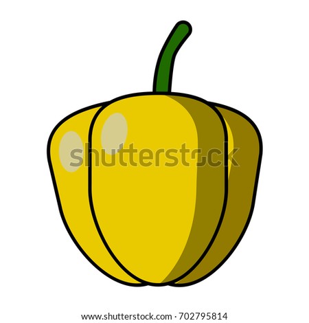 Yellow Pepper Icon Isolate