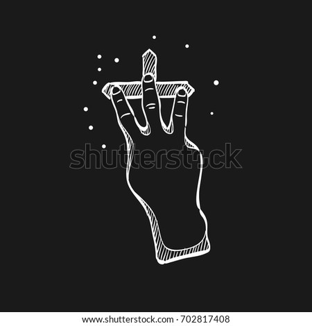 Finger gesture icon in doodle sketch lines. Gadget touch pad display smartphone laptop computer