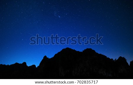 Night sky and mountains 