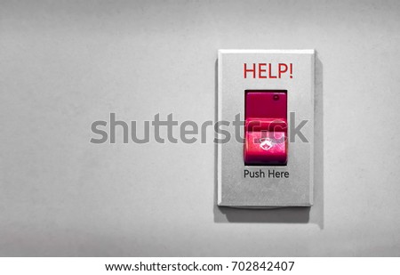 Help Button with Nurse Icon on a Wall in a Medical Center.  