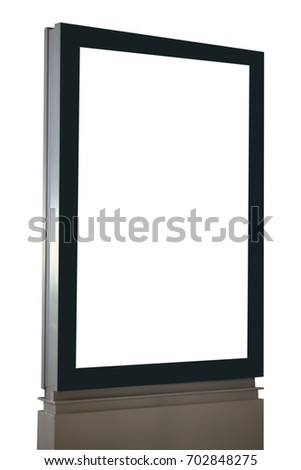 blank advertising billboard isolated on white background