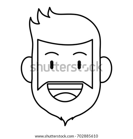 happy smiling man with full beard and mustache icon image