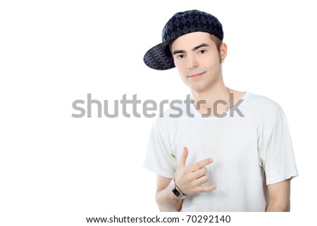 Portrait of a handsome young man. Isolated over white background.