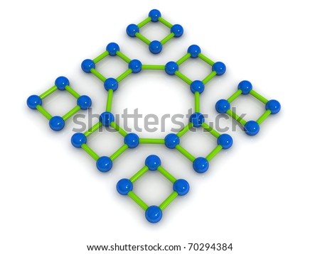 3d rendered molecule isolated on white background