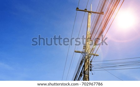 Power lines and sky background
