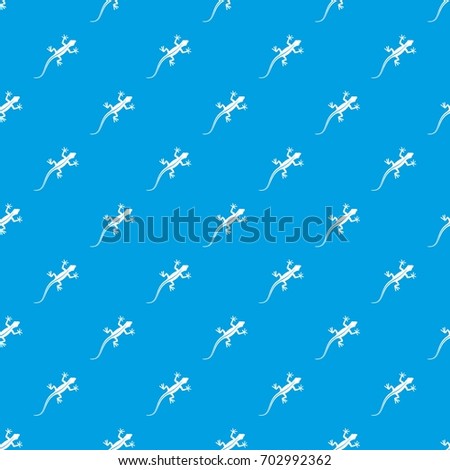 Lizard pattern repeat seamless in blue color for any design. Vector geometric illustration