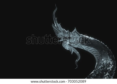 Dragon sculpture,Dragon sculpture on black background