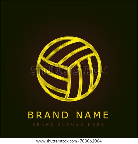 Volleyball Ball golden metallic logo