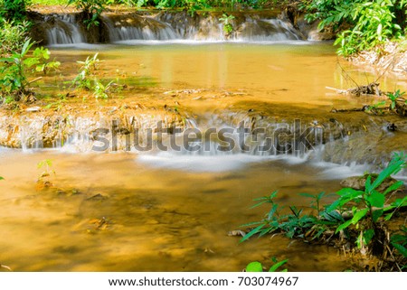 Beautiful long exposure water fall at Kanchanaburi province Thailand