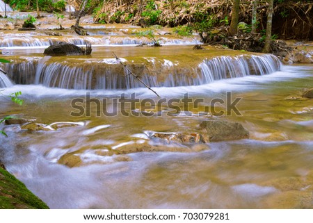 Beautiful long exposure water fall at Kanchanaburi province Thailand