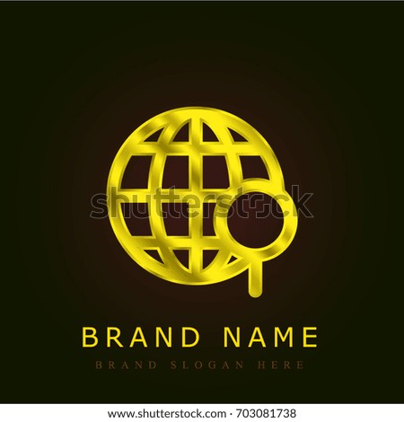 Location golden metallic logo