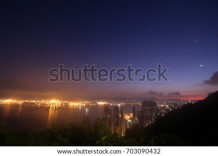 Sunrise of Victoria Harbour, Hong Kong