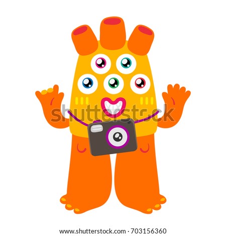 Cartoon monster, vector character, isolated object on white background, children's illustration.