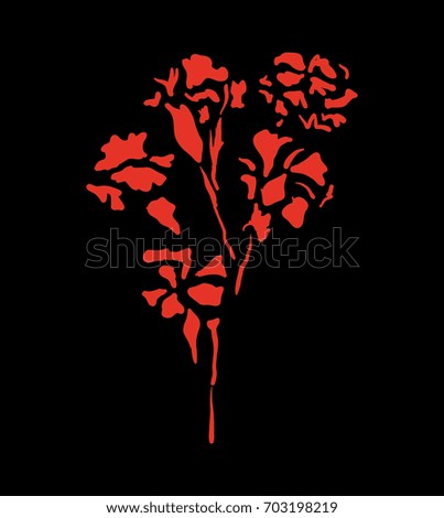 red flower abstract vector illustration