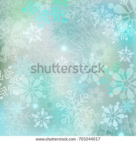 New Year background. Light winter background with snowflakes