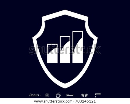 shield, business growth, icon, vector illustration eps10