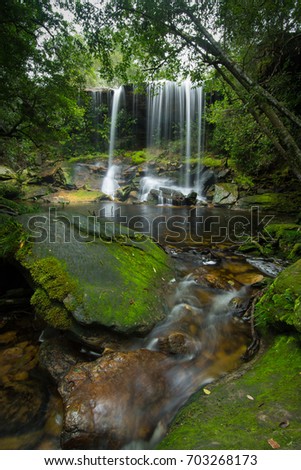 Waterfalls in the tropical rain forest call is Tham Sor Nuo, Phukradueng National park