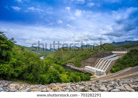 Srinakarin Dam in Kanchanaburi, Thailand