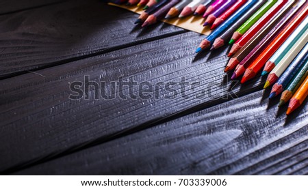 Colored pencils. Back to school.