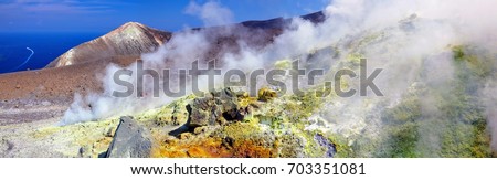 Vulcano volcano crater aeolian islands Sicily
