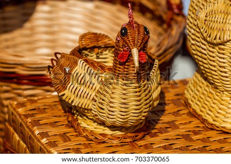 Baskets wicker from wicker rods