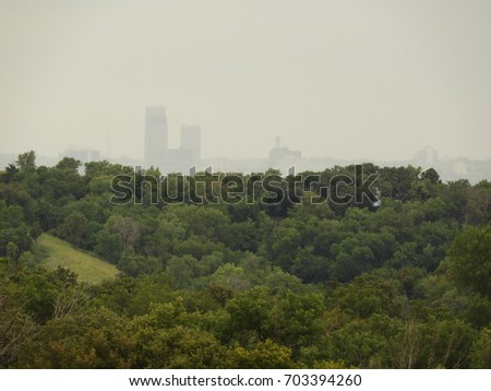 downtown omaha in scenic nature