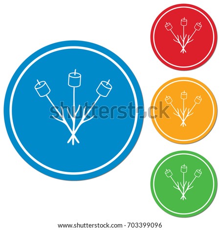 Zephyr on skewer icon. Vector illustration


