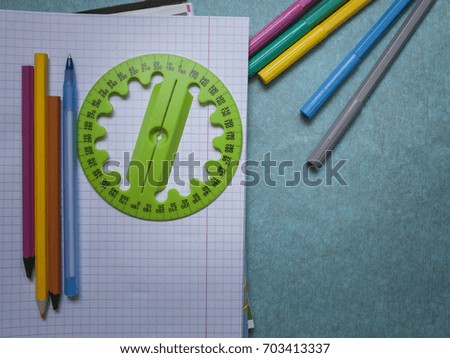 Artistic workplace Flat lay sketch with space for your text