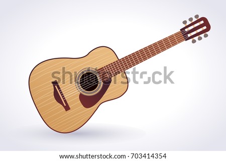 Acoustic guitar. Vector clip art
