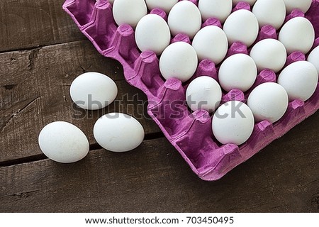 Pictures of chicken eggs in a wonderful concept, chicken eggs in box,