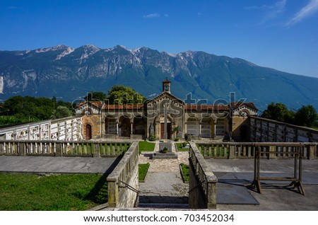 A cemetery over Lago di Garda, Italy.