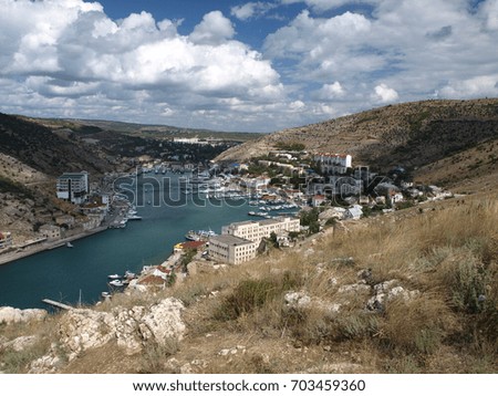 View from above to the bay in Balaklava,Crimea peninsula.