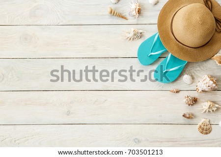 Travel tourism objects, top view vacation concept