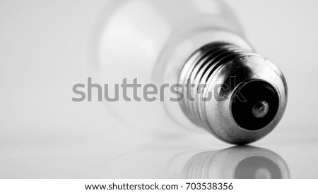 Lamp Bulb Isolated Over White Background. Close Up. Copy Space. Electricity and Energy Concept.