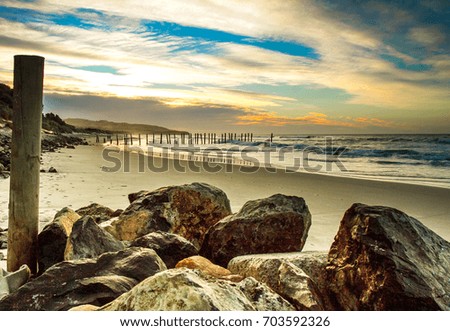 Big rocks on beach