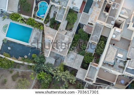 aerial view over the residential area in Valletta (Malta)