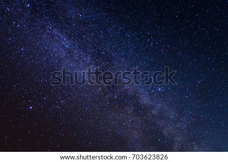 Milky way galaxy with stars and space dust in the universe, Long exposure photograph,with grain